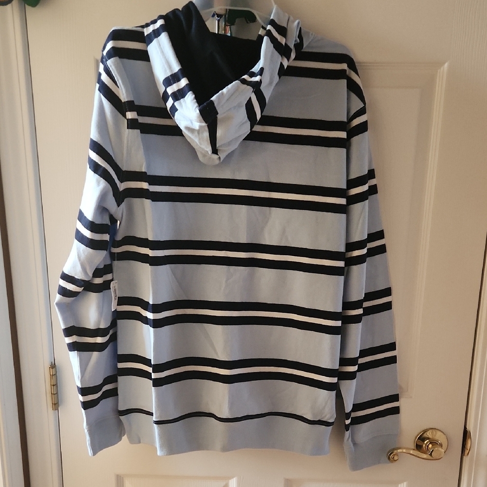 Old NAVY Classic Striped Blue and Black Men's Hoodie Large - Picture 5 of 17